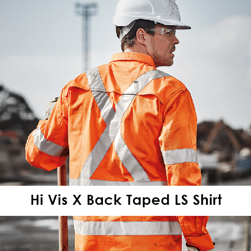 Hi Vis X Back Taped LS Shirt