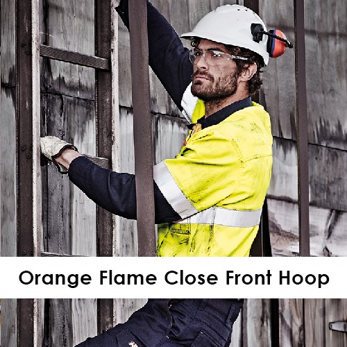 Orange Flame Close Front Hoop