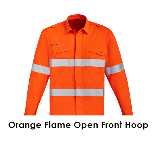 Orange Flame Open Front Hoo